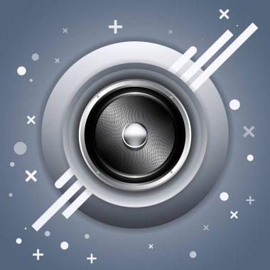 Soyut Dekoratif şekiller vektör arka plan ile gerçekçi ses hoparlör