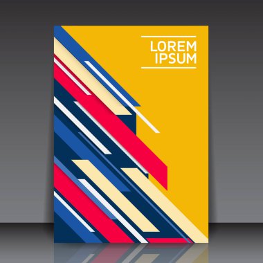 Renkli çapraz çizgiler - düzenlenebilir vektör arka plan ile soyut geometrik Flyer şablonu