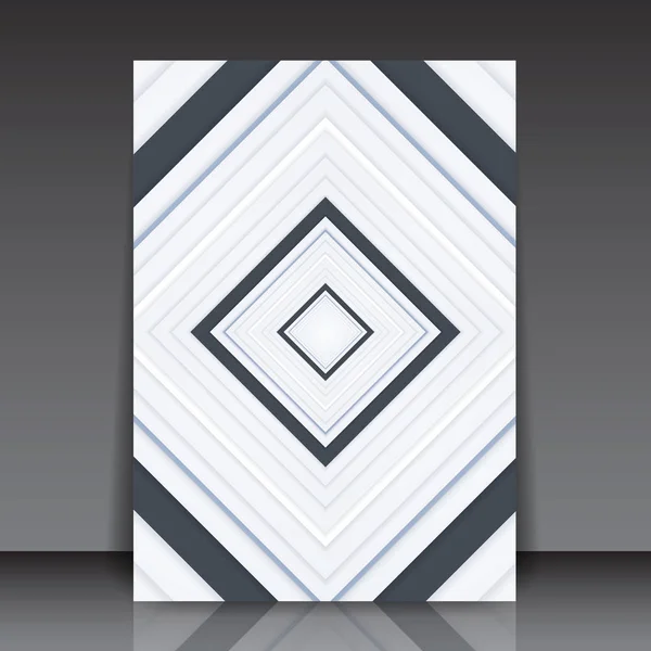 Αφηρημένο Μαύρο Και Άσπρο Γεωμετρικά Τετραγωνικά Επεξεργάσιμο Flyer Πρότυπο Διάνυσμα — Διανυσματικό Αρχείο