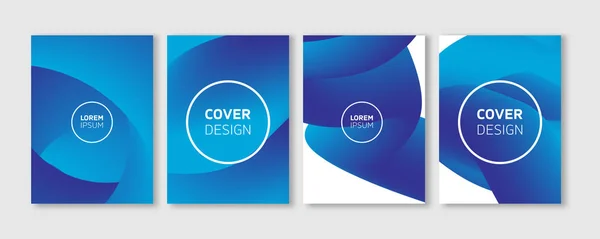Minimale Vector Covers Design - abstracte vloeibare 3d kromme lijnen in blauwe kleur - bewerkbare Blob Flyer sjablonen Vector achtergrond — Stockvector
