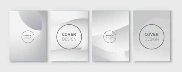 Minimale Vector Covers Design - abstracte vloeibare 3d kromme lijnen in heldere zwart-wit - bewerkbare Blob Flyer sjablonen Vector achtergrond — Stockvector
