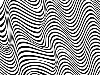 Dekoratif Yazdırma için Siyah ve Beyaz Dalgalı Çizgiler Vektör Arkaplanı