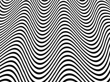 Dekoratif Yazdırma için Siyah ve Beyaz Dalgalı Çizgiler Vektör Arkaplanı
