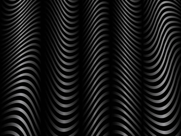 Arrière Plan Vectoriel Lignes Ondulées Noires Blanches Pour Impression Décorative — Image vectorielle