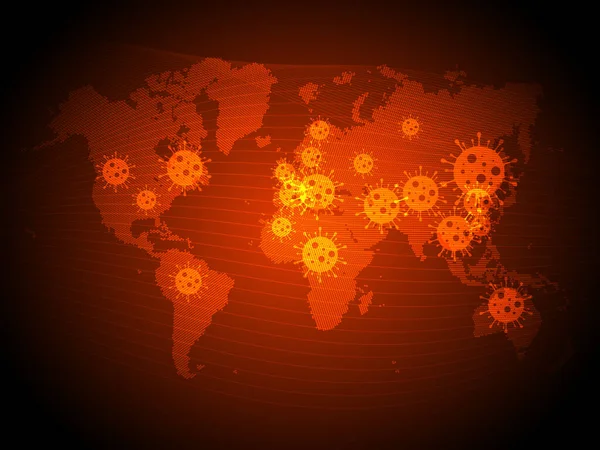 Covid Vector Achtergrond Van Covid Kaart Bevestigde Gevallen Wereldwijd Ziektesituatie — Stockvector