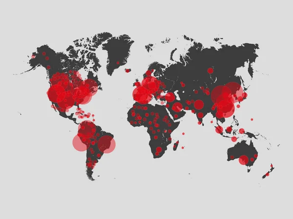 Printcovid Mapa Covid Casos Confirmados Todo Mundo Doença Por Coronavírus — Vetor de Stock