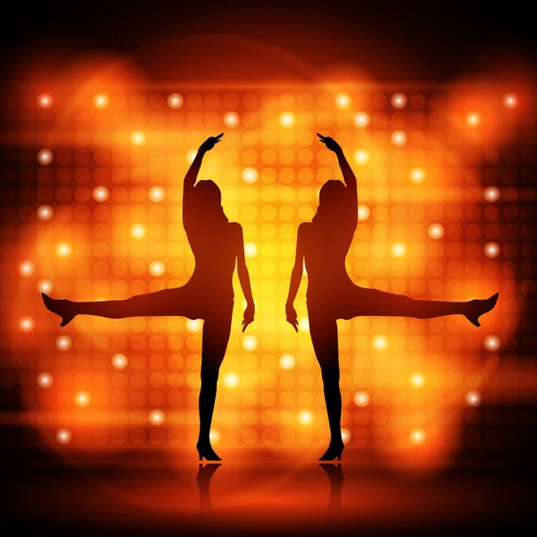 Party Girl Dancers Färgglada Eps10 Design Dansa Unga Sexiga Kvinnor — Stock vektor