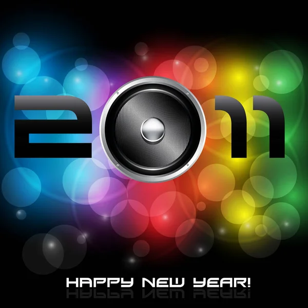 Eps10 Kleurrijke Nieuwjaarsviering Achtergrond Met Glitter Rainbow Colours Speaker 2011 — Stockvector