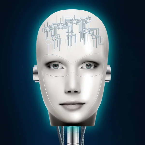 Artificiell Intelligens Cyborg Konceptet — Stockfoto