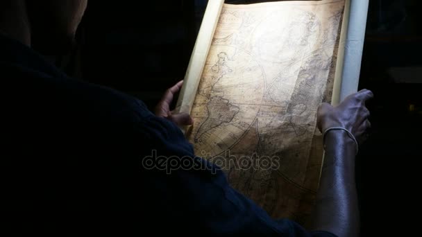 Starodawny stary mapę — Wideo stockowe