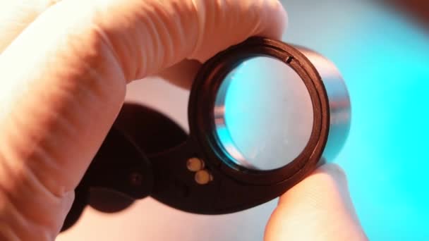 Loupe Magnification Close up — Stock Video