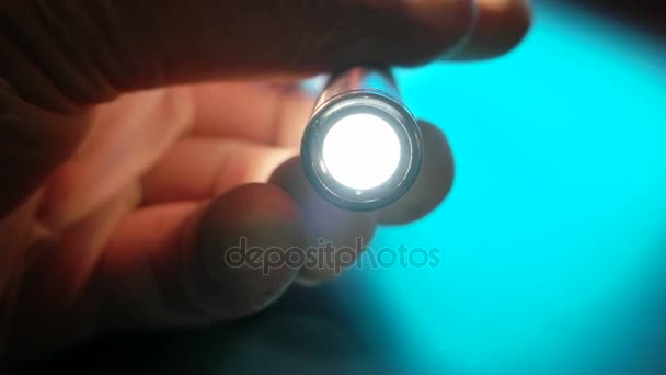 Mini Flashlight Close up — Stock Video