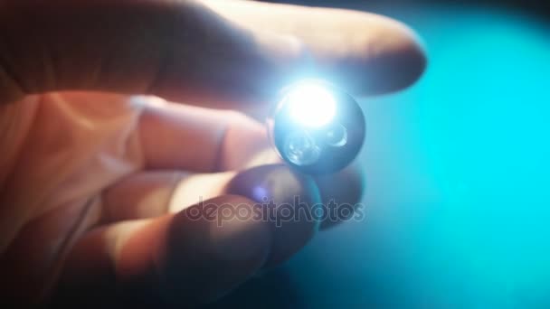 Mini Flashlight close-up — Stockvideo