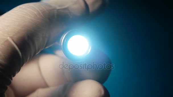 Mini Flashlight close-up — Stockvideo