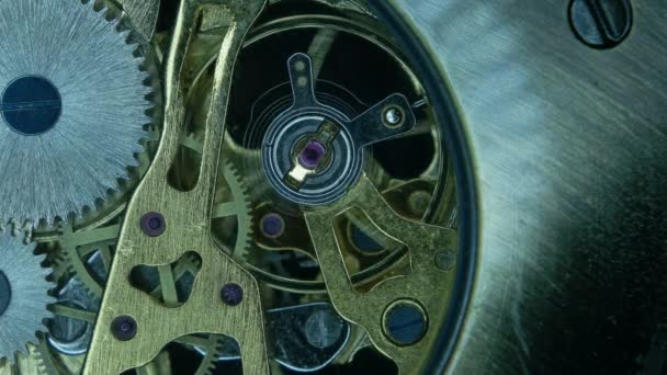 Закриття внутрішнього годинникового механізму — стокове відео