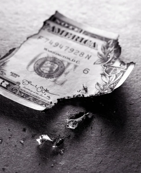 Yanmış Dolarları Kapat — Stok fotoğraf