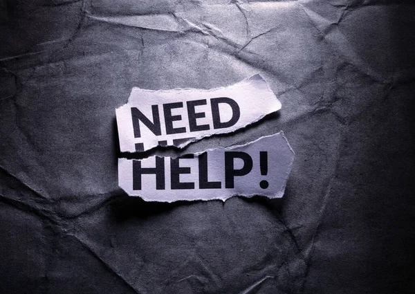 Nahaufnahme Des Need Help Tags — Stockfoto