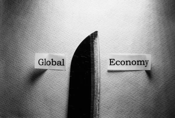 Tab Label Depicting Global Economy Crash — Stock Photo, Image