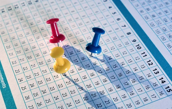 Close Push Pins Stuck Some Paper — Stock Photo, Image