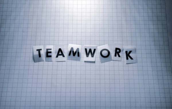 Nahaufnahme Des Etiketts Teamwork — Stockfoto
