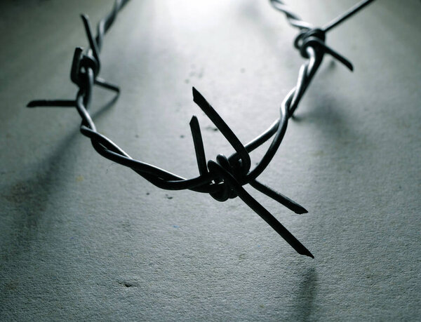 Close up of barbed wire