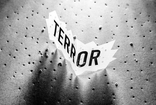 Korku Terörü Ima Eden Terör Etiketinin Kapatılması — Stok fotoğraf