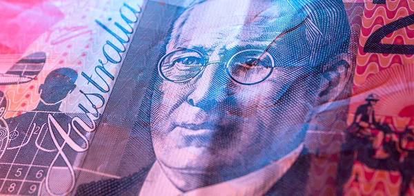 Stäng Australiska Dollar Valuta Kontant — Stockfoto