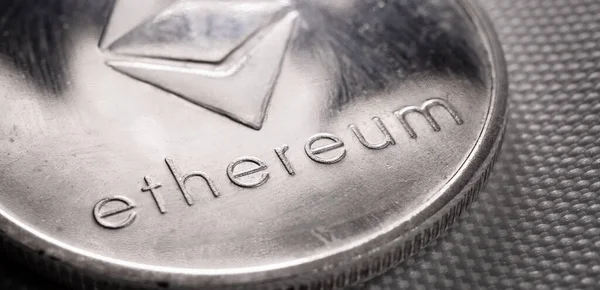 Közelkép Ethereum Crypto Valuta — Stock Fotó