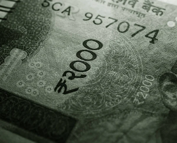Makro Zblízka Indické Měny — Stock fotografie