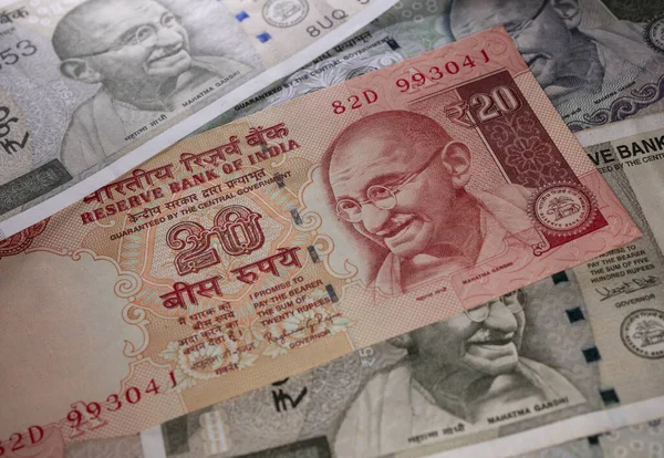 Macro Close Indian Currency — Stock Photo, Image