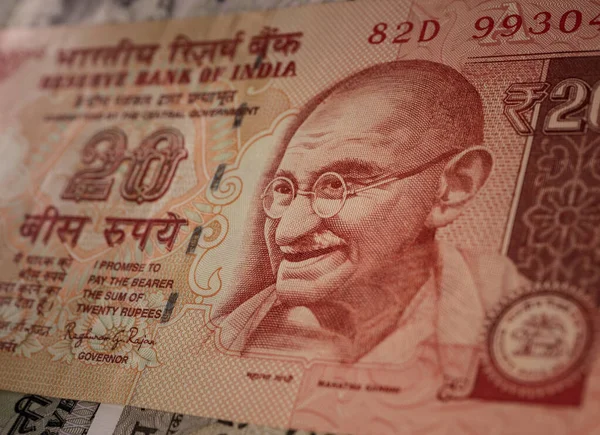 Макро Крупным Планом Индийской Валюты — стоковое фото