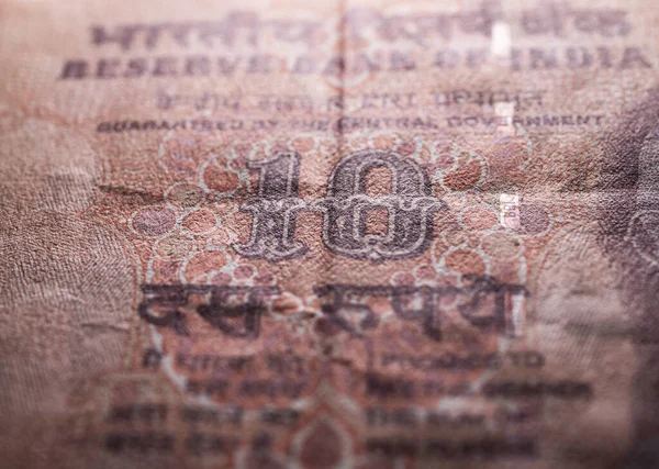 Makroaufnahme Der Indischen Währung — Stockfoto
