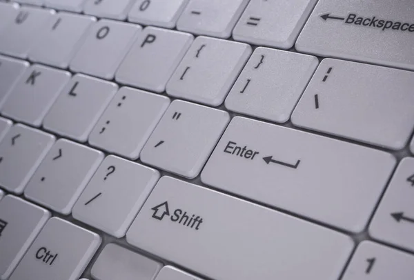 Közelkép Billentyűzet Egy Modern Laptop — Stock Fotó