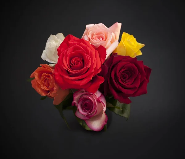 Ramo Flores Rosas Vista Superior — Foto de Stock