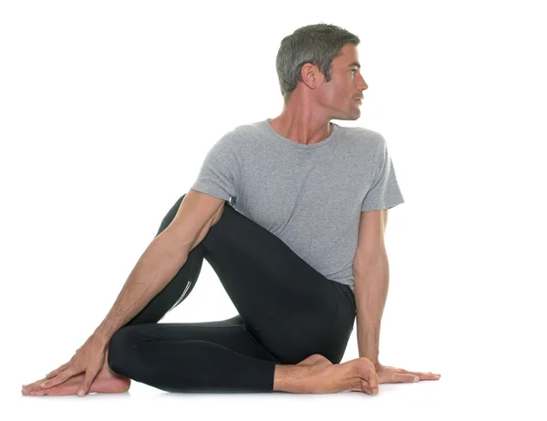 Yoga man in studio — Stock Photo, Image