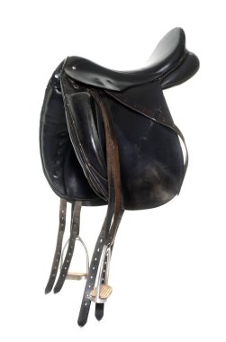 black leather saddle clipart