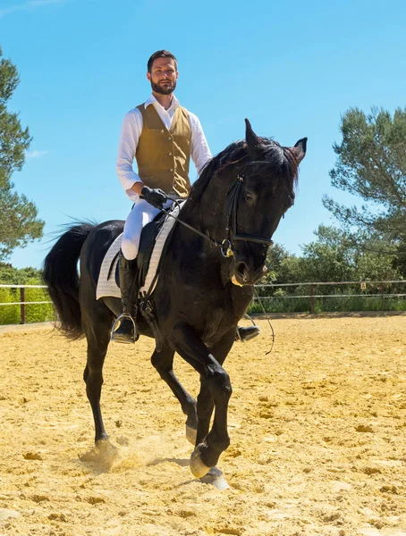 Training of riding man — Stock Photo, Image