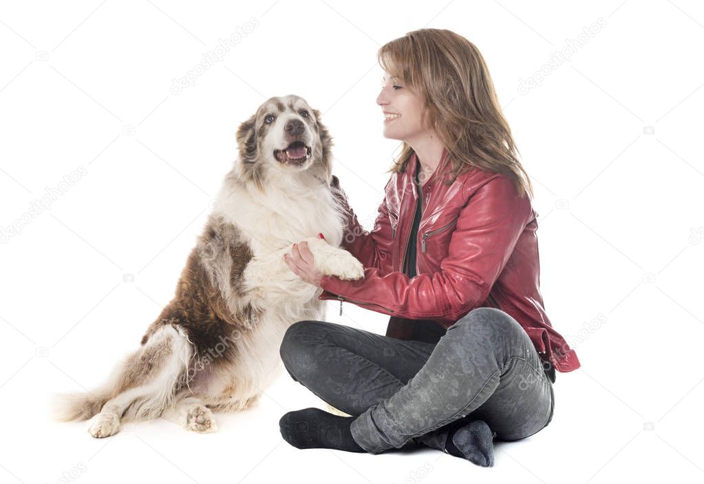 woman and dog