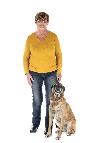 Malinois e donna — Foto Stock