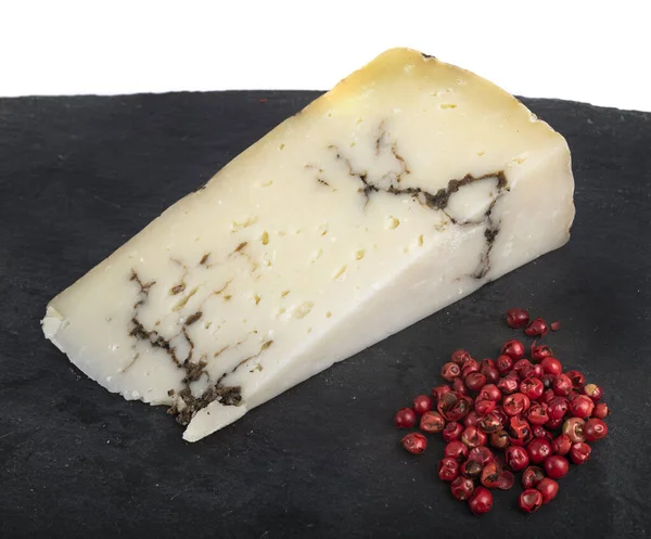 Lanýžový Sýr Před Bílým Pozadím — Stock fotografie