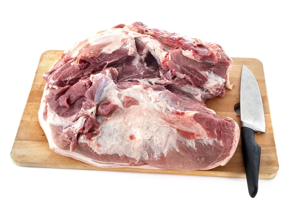 Shoulder Pork Front White Background — Stock Photo, Image