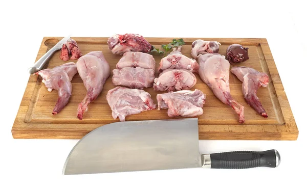 Rabbit Meat Front White Background — Stock Photo, Image