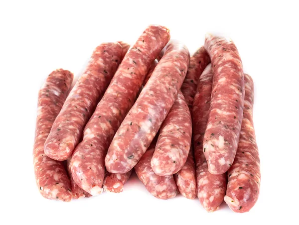 Pork Sausage Front White Background — Stock Photo, Image