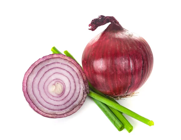 Red Onion Front White Background — Stock Photo, Image