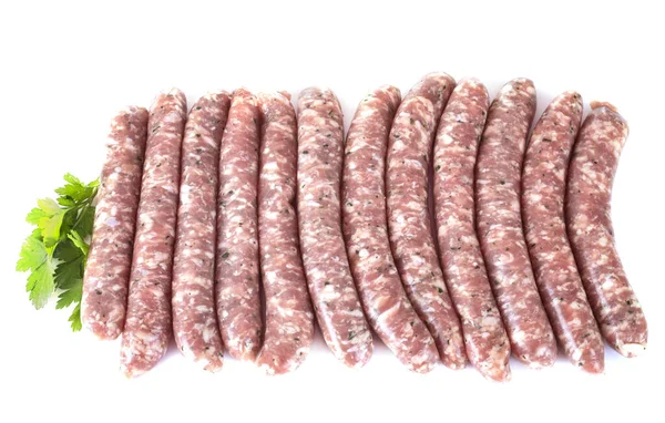 Pork Sausage Front White Background — Stock Photo, Image