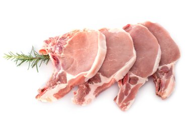 pork chops in front of white background clipart