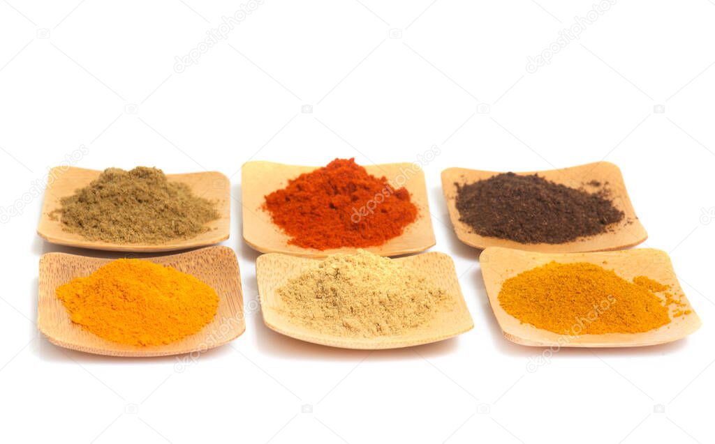 group of spice in front of white background