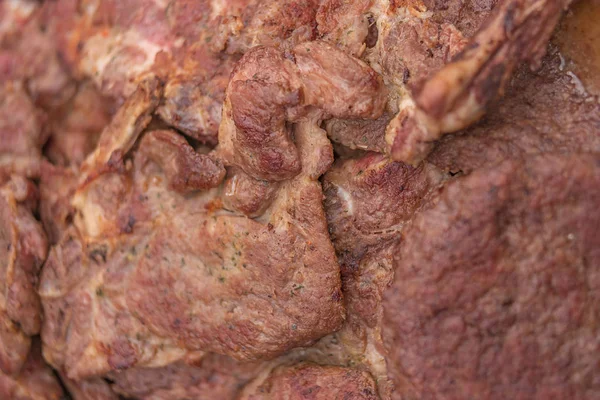 Extreme closeup detail of grilled boneless meat — Stock Photo, Image