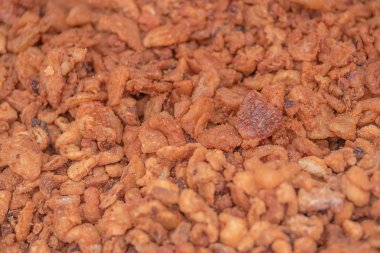 rustik derin kızarmış gevrek domuzderisi closeup