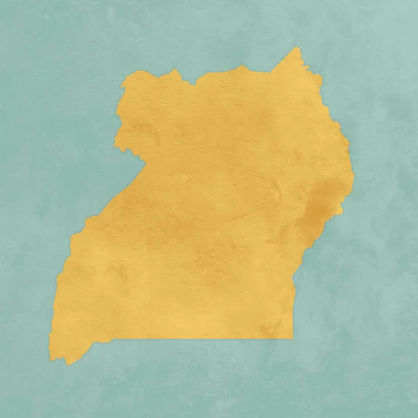 Illusztráció Egy Texturált Uganda Térkép — Stock Fotó